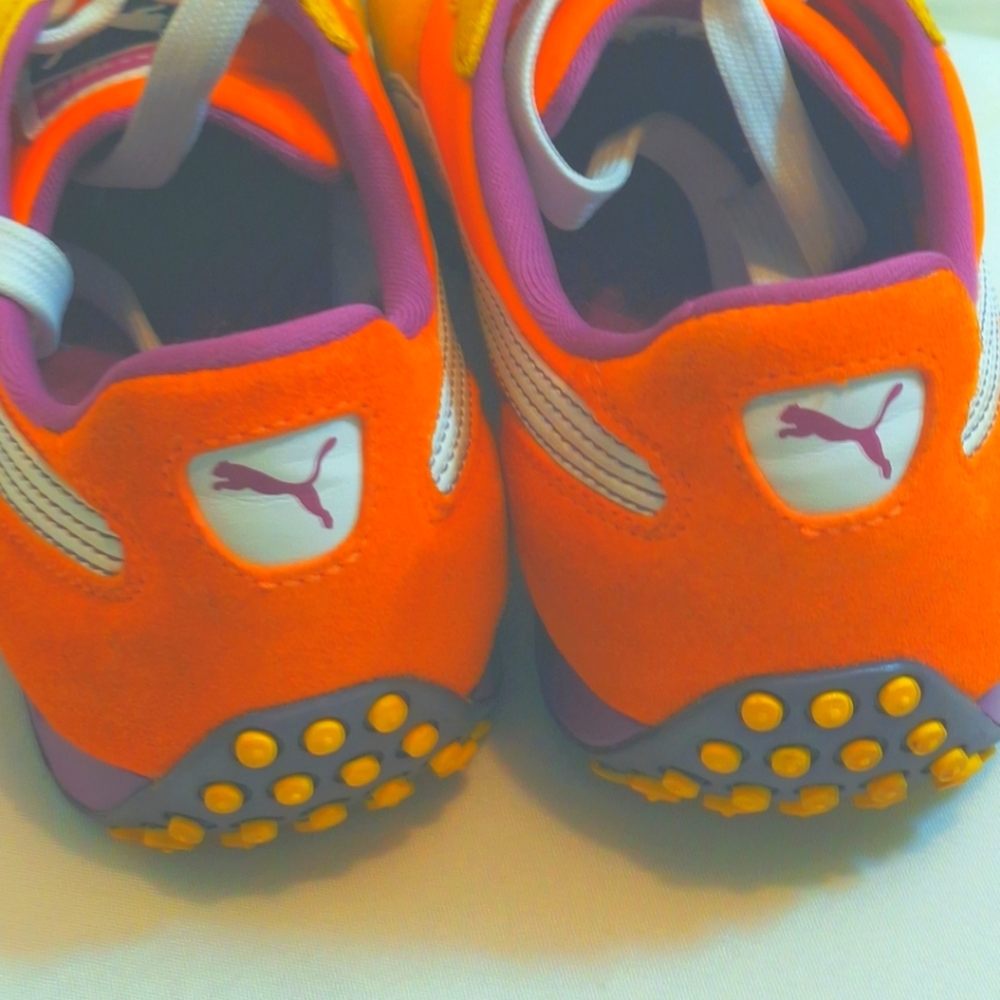 Puma Women's Orange Suede Athletic Sneakers